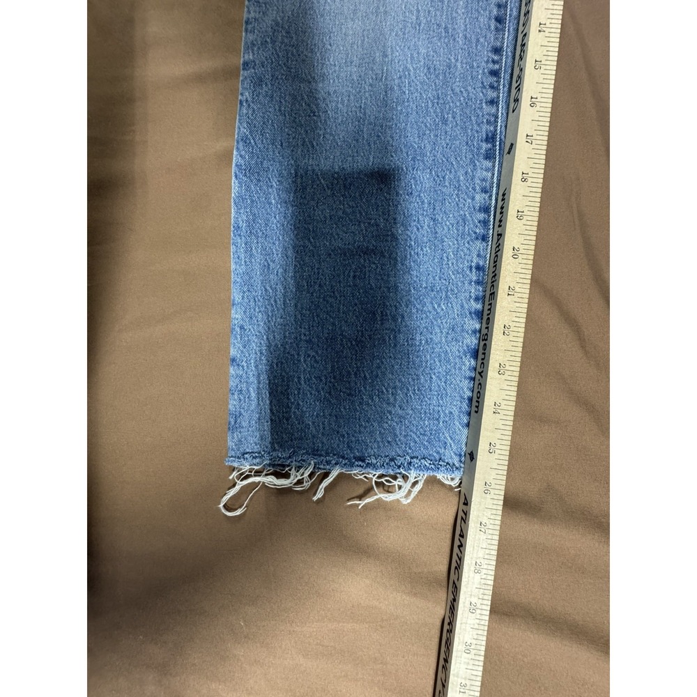 Levis Jeans Womens 25 Blue Ribcage Straight Ankle Button Fly Casual Distressed - Picture 8 of 10